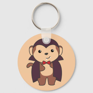Monkey Halloween Cute Devil Kids Vampire Costume K Keychain