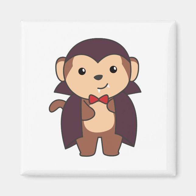 Monkey Halloween Cute Devil Kids Vampire Costume Magnet (Front)