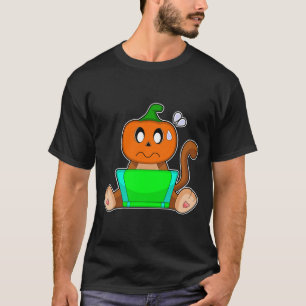 Monkey Halloween Pumpkin Laptop T-Shirt