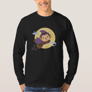 Monkey Halloween Witch Kids Witch Costume T-Shirt