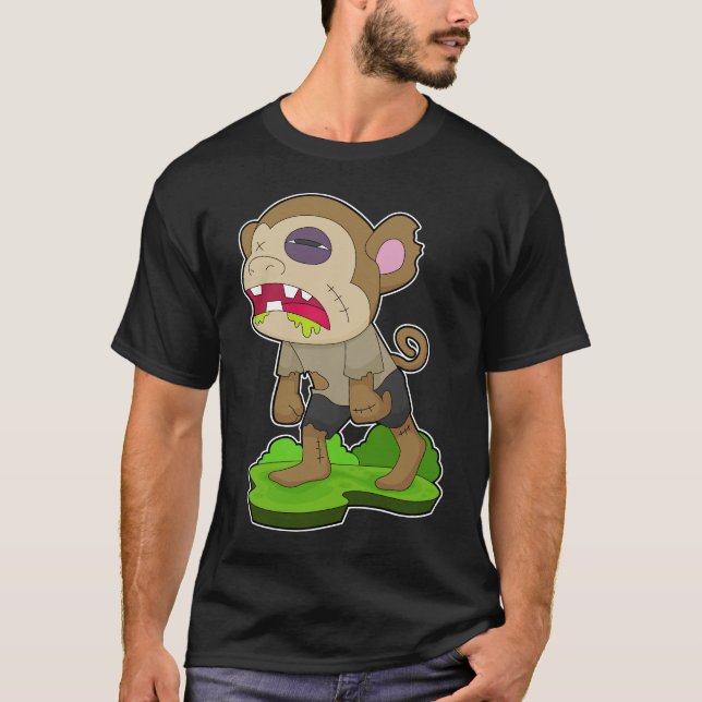 Monkey Halloween Zombie T-Shirt (Front)