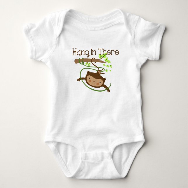 Monkey Hang in There Baby Bodysuit (Front)