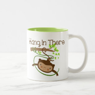 Monkey Hang in There Two-Tone Coffee Mug