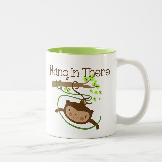Monkey Hang in There Two-Tone Coffee Mug (Right)