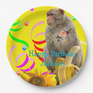 Monkey Happy Birthday Paper Plates
