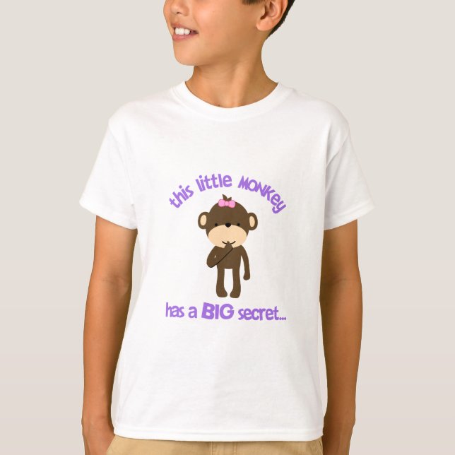 Monkey Has A Secret Big Sister T-Shirt (Front)