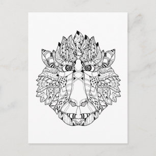 Monkey Head Doodle Postcard