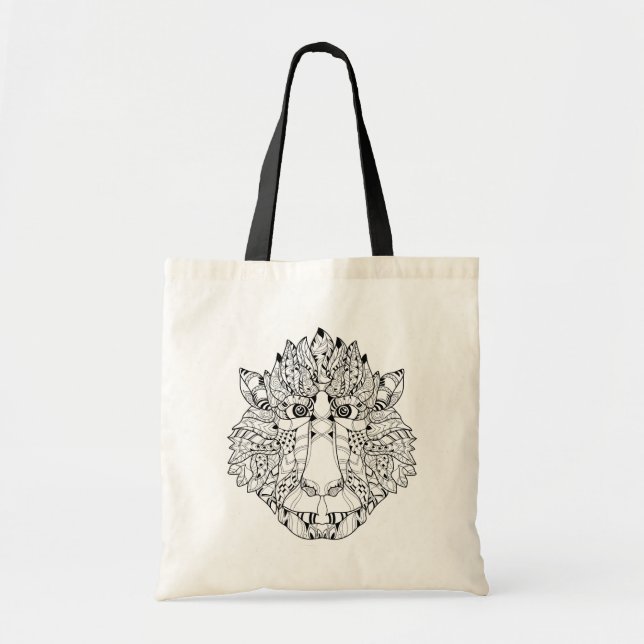 Monkey Head Doodle Tote Bag (Front)