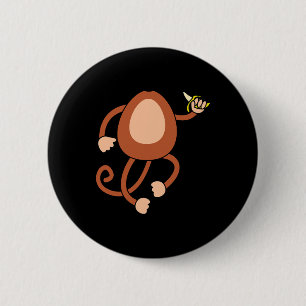 Monkey Holding Banana Costume Fun Easy Halloween G 2 Inch Round Button