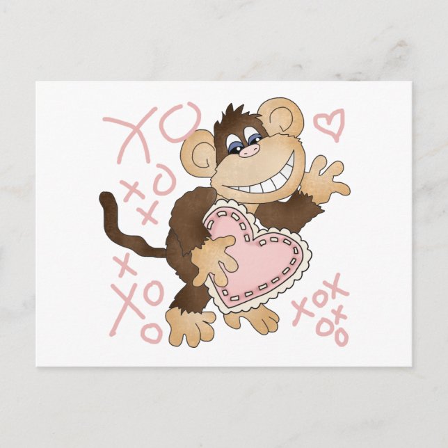 Monkey Hugs and Kisses Tshirts and Gifts Postcard (Front)