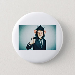 monkey-human on items 2 inch round button