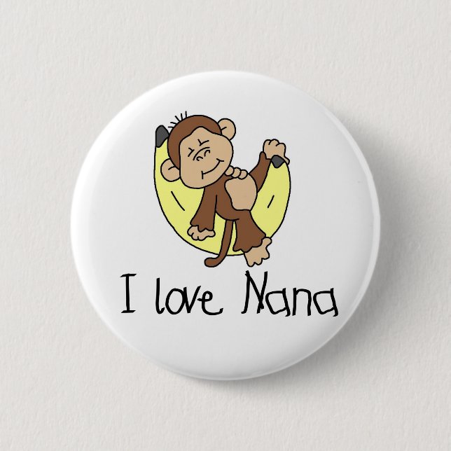 Monkey I Love Nana 2 Inch Round Button (Front)