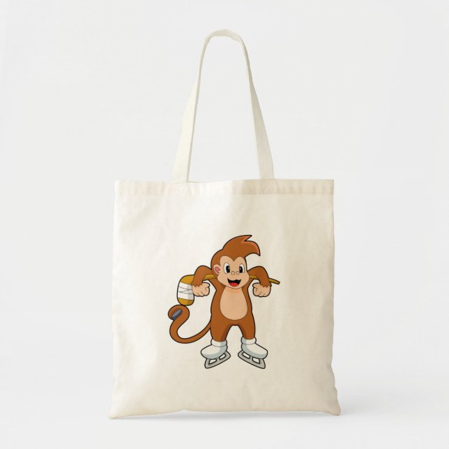 Monkey Ice hockey Ice hockey stick Tote Bag (Front)