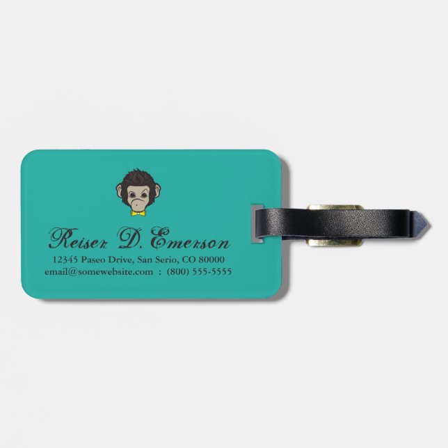monkey identica luggage tag (Back Horizontal)