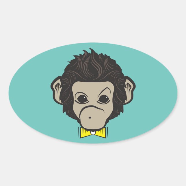 monkey identica oval sticker (Front)