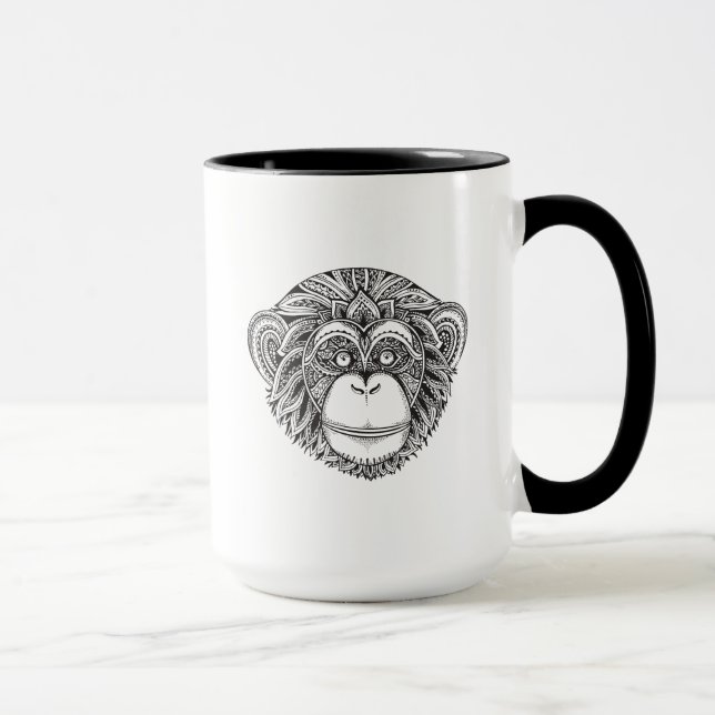 Monkey Illustartion Doodle Mug (Right)