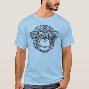 Monkey Illustartion Doodle T-Shirt