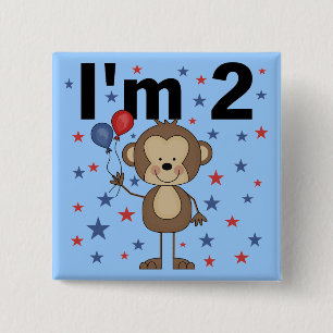 Monkey I'm 2 Tshirts and Gifts Inch Square Button