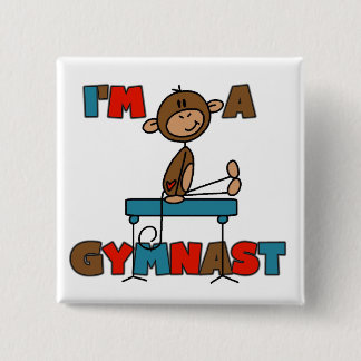 Monkey I'm a Gymnast 2 Inch Square Button