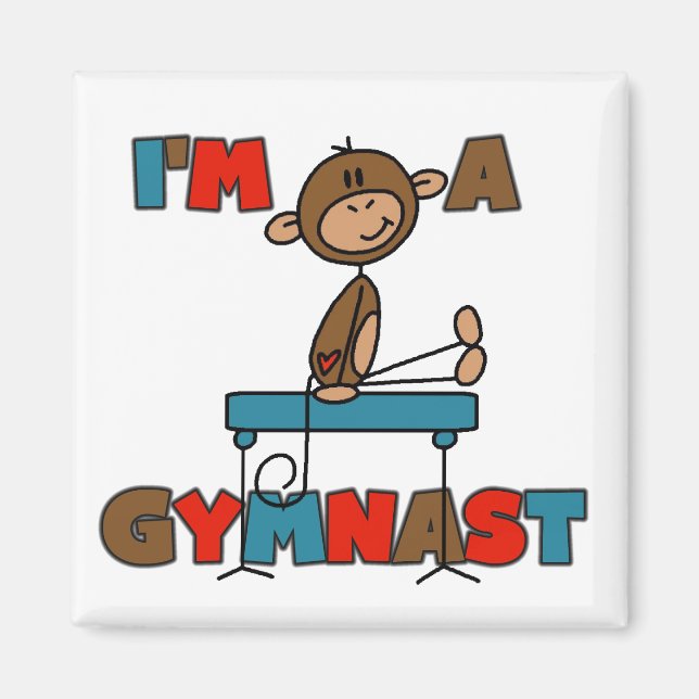 Monkey I'm a Gymnast Magnet (Front)