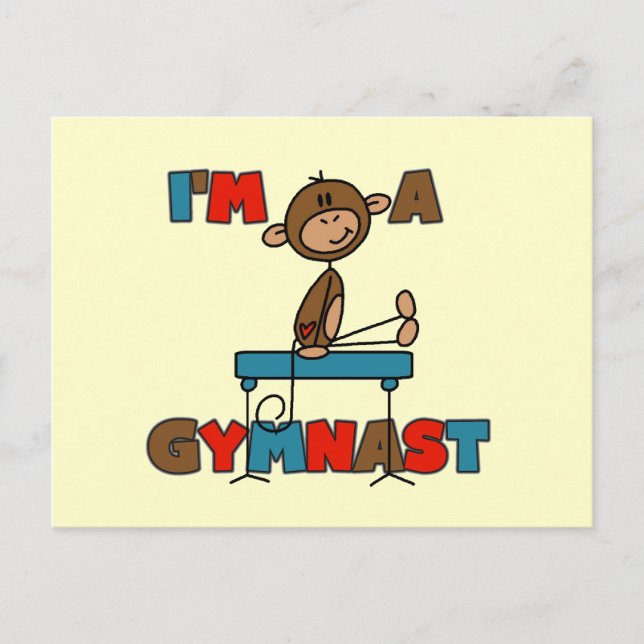 Monkey I'm a Gymnast Postcard (Front)