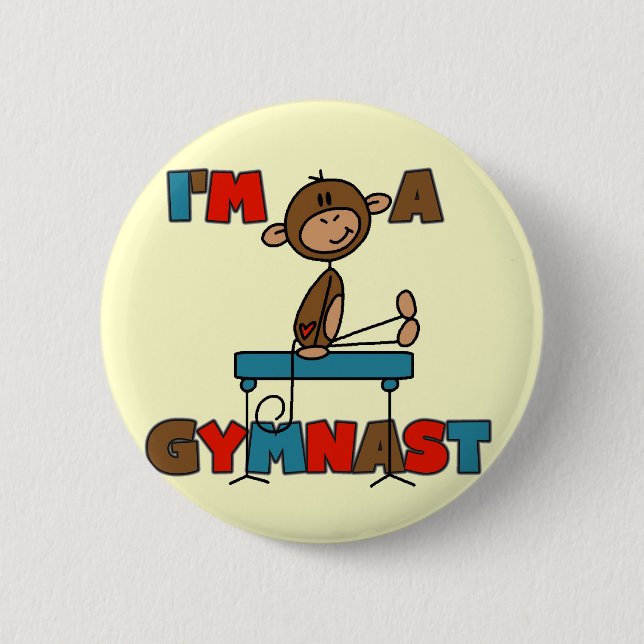 Monkey I'm a Gymnast T-shirts and Gifts 2 Inch Round Button (Front)