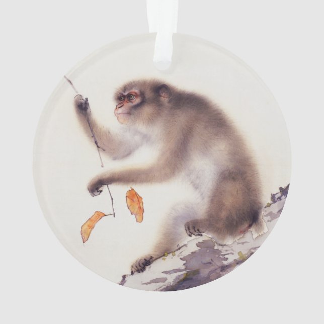 Monkey in a Persimmon Tree Ornament (Back)