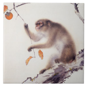 Monkey in a Persimmon Tree Tile