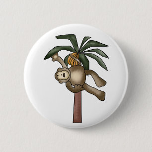 Monkey in Banana Tree 2 Inch Round Button