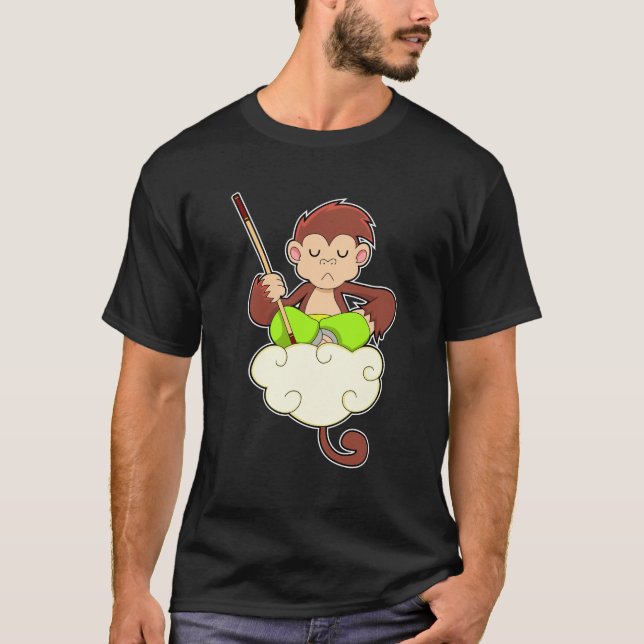Monkey in Cross legged on Clouds T-Shirt (Front)