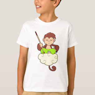 Monkey in Cross legged on Clouds T-Shirt