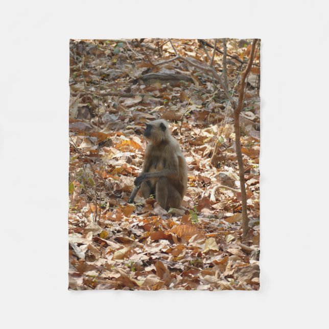 Monkey in Dry Season Fleece Blanket (Front)