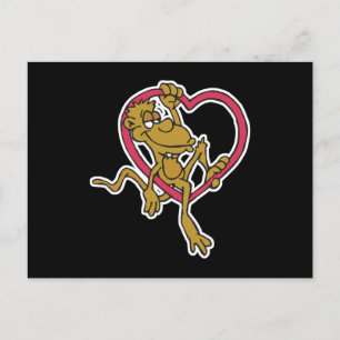 monkey in heart postcard