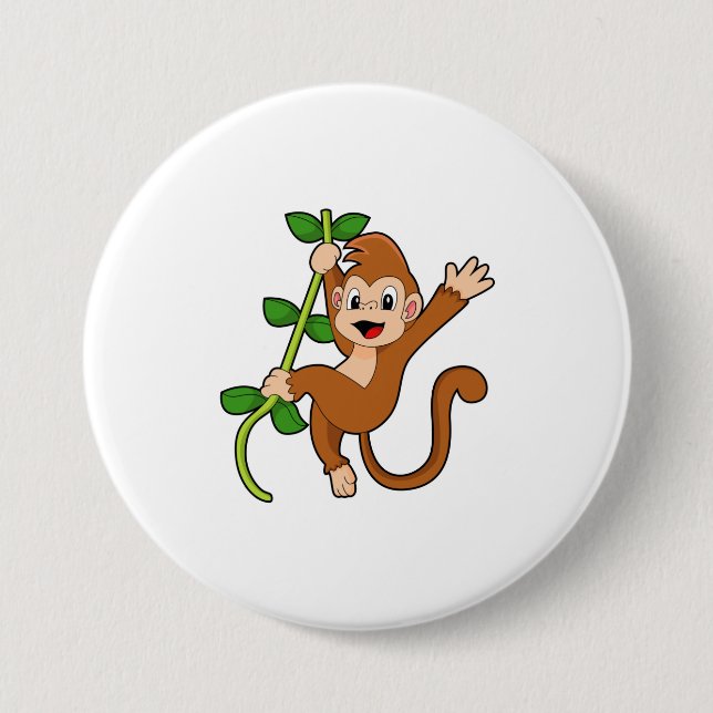 Monkey in the Jungle 3 Inch Round Button (Front)