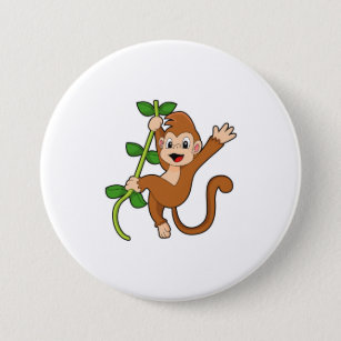 Monkey in the Jungle 3 Inch Round Button