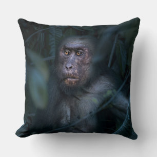 Monkey in the Jungle Throw Pillow