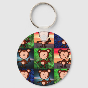 Monkey in the Middle Apps 3x3 keychain