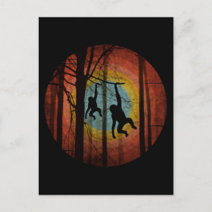 MONKEY IN THE WOODS FOREST POSTCARD