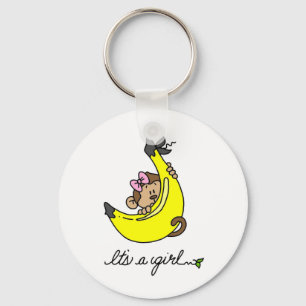 Monkey It's a Girl T-shirts and Gifts Keychain