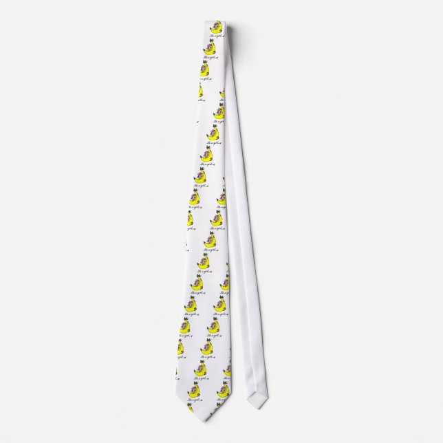 Monkey It's a Girl T-shirts and Gifts Tie (Front)