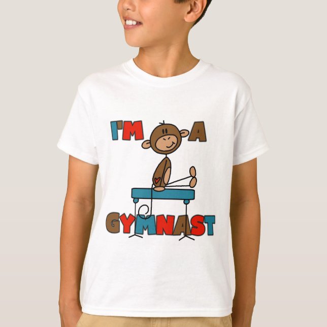 Monkey Je suis un T-shirts et cadeaux Gymnaste (Devant)