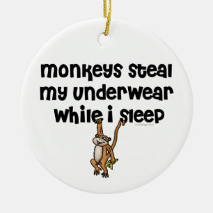 Monkey Joke Ceramic Ornament