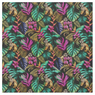 Monkey Jungle Dreams Seamless Surface Pattern Fabric