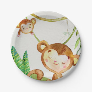 Monkey Jungle Party Paper Plate