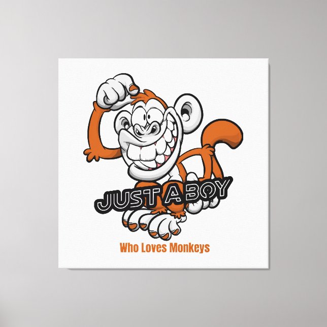 monkey  just a boy  canvas print (Front)