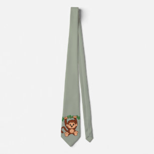 Monkey Just Hanging Around Tie