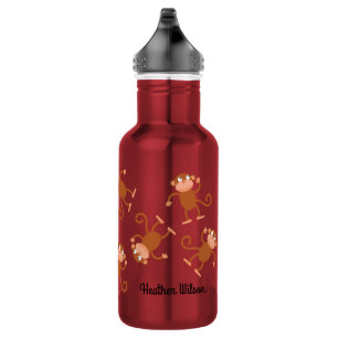 Monkey Kid Water Bottle with Name