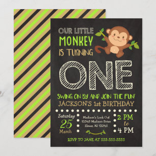 Monkey la ?ère invitation d'anniversaire pour un