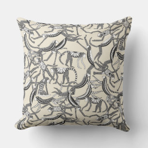 monkey light throw pillow
