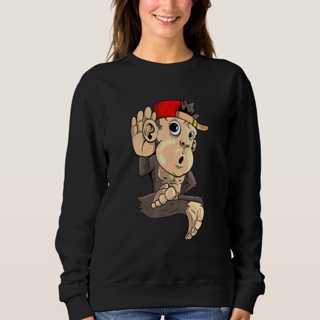 Monkey Listening Sweatshirt (Front)